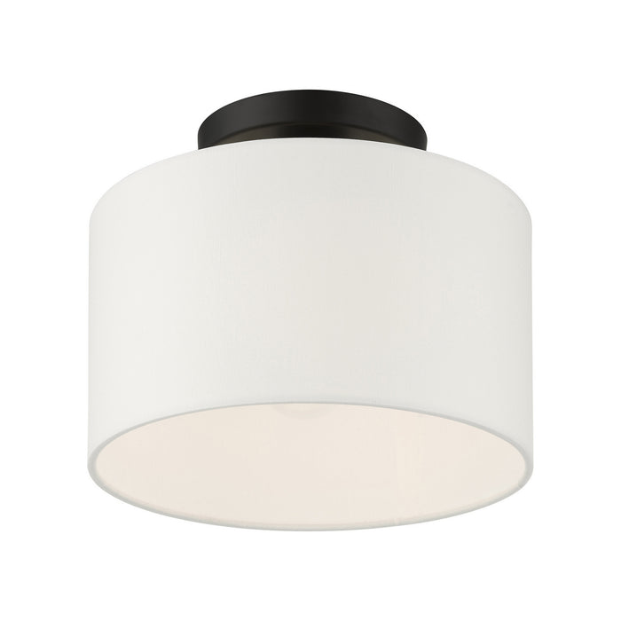 One Light Semi Flush Mount from the Meridian collection in Black finish