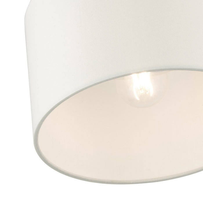 One Light Semi Flush Mount from the Meridian collection in Satin Brass finish