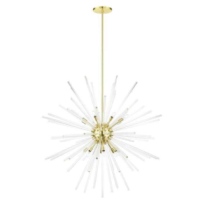 16 Light Foyer Pendant from the Utopia collection in Satin Brass finish