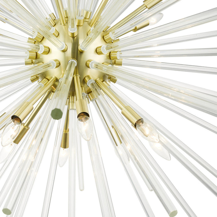 16 Light Foyer Pendant from the Utopia collection in Satin Brass finish