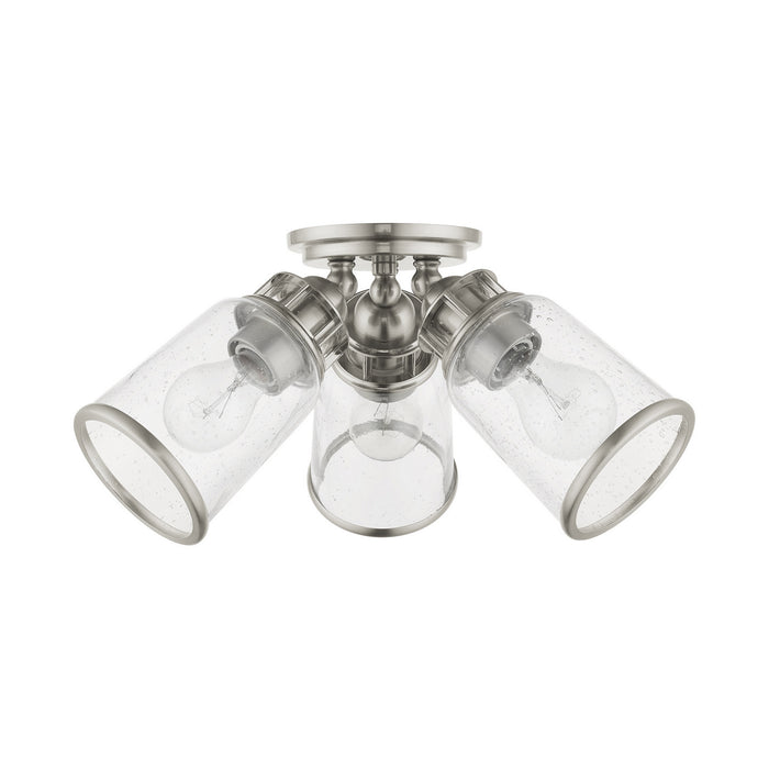 Three Light Flush Mount from the Lawrenceville collection in Brushed Nickel finish