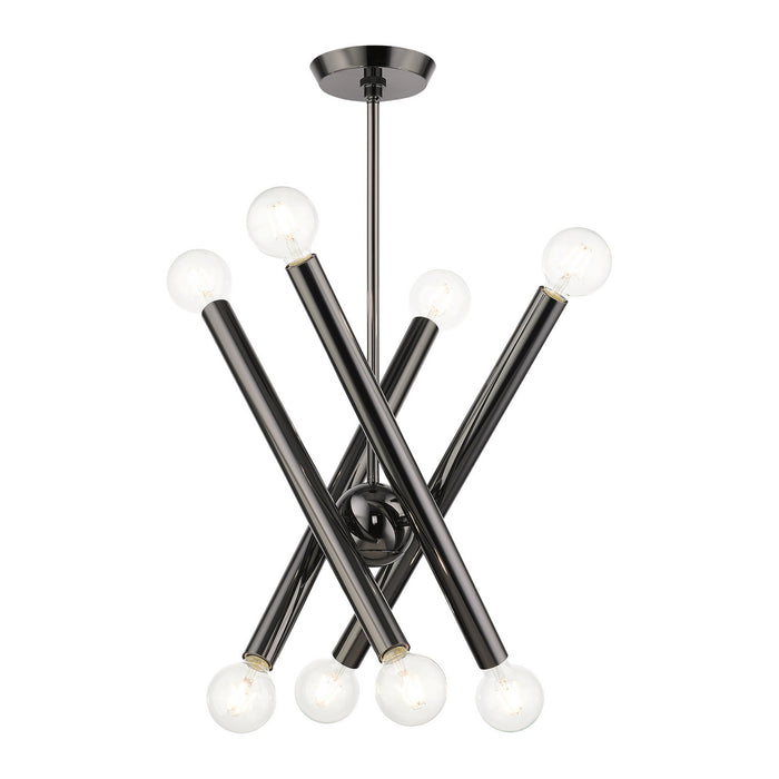Eight Light Chandelier from the Stafford collection in Black Chrome finish