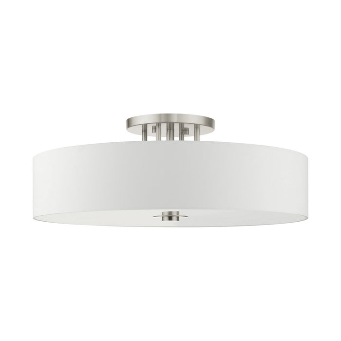 Six Light Semi Flush Mount from the Meridian collection in Brushed Nickel finish