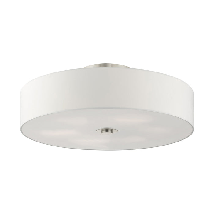 Six Light Semi Flush Mount from the Meridian collection in Brushed Nickel finish