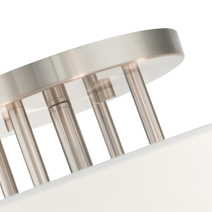 Six Light Semi Flush Mount from the Meridian collection in Brushed Nickel finish