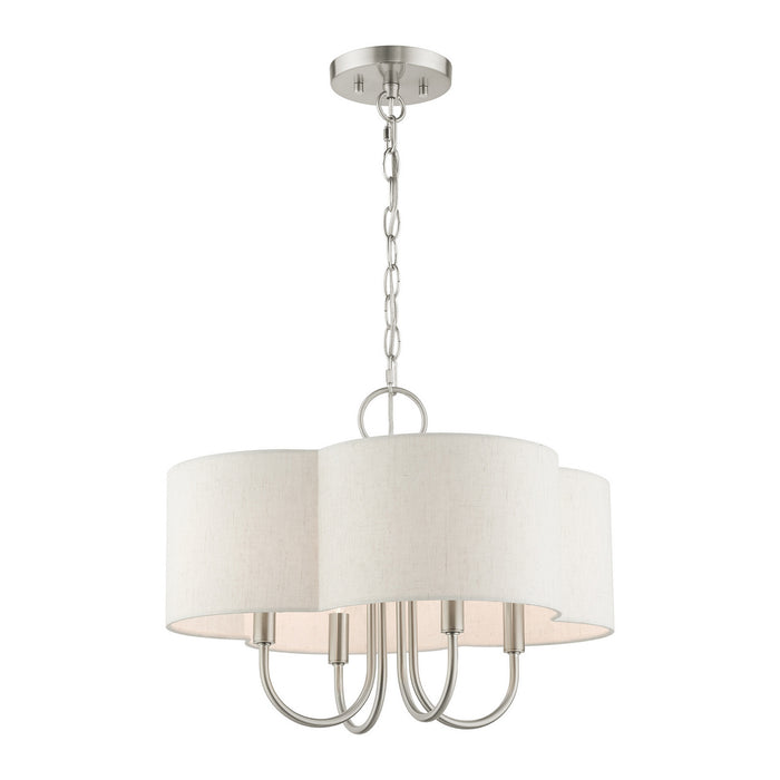 Four Light Chandelier from the Solstice collection in Brushed Nickel finish