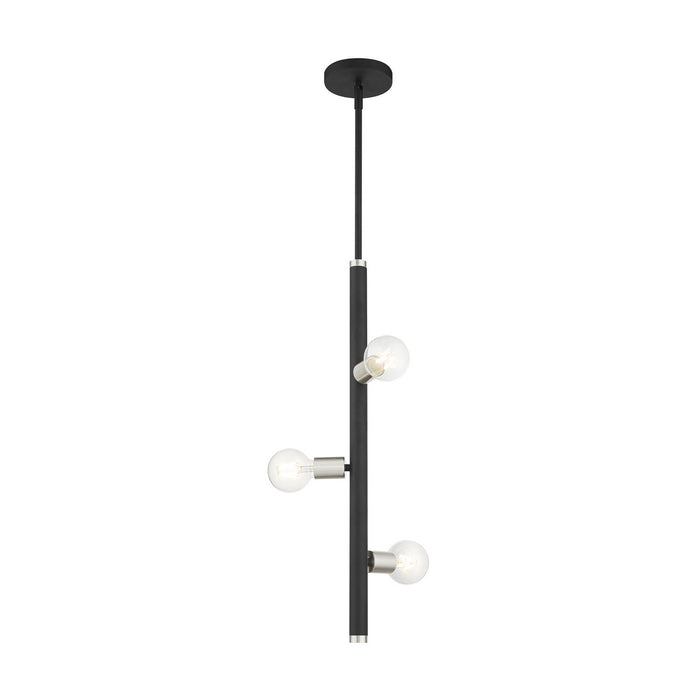 Three Light Pendant from the Bannister collection in Black finish