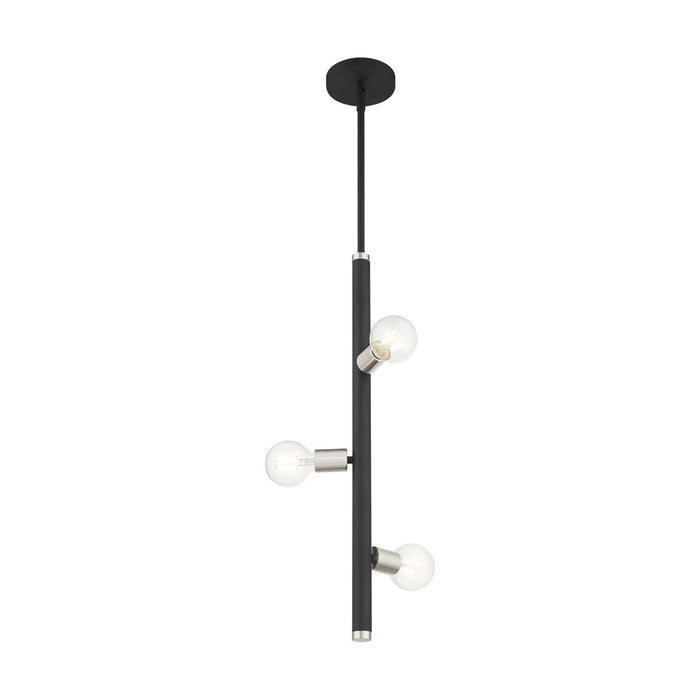 Three Light Pendant from the Bannister collection in Black finish