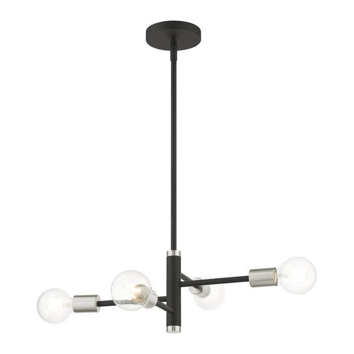 Four Light Chandelier from the Bannister collection in Black finish
