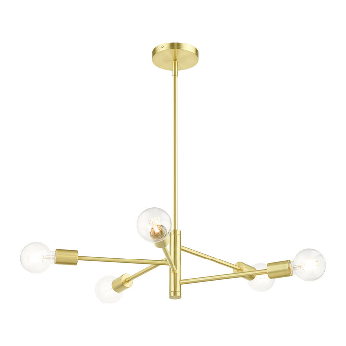 Five Light Chandelier from the Bannister collection in Satin Brass finish