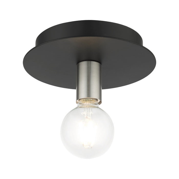 One Light Flush Mount from the Hillview collection in Black finish