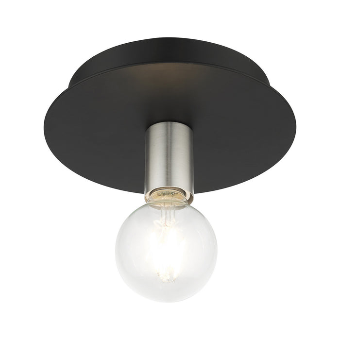 One Light Flush Mount from the Hillview collection in Black finish