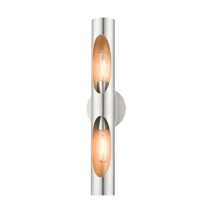 Two Light Wall Sconce from the Novato collection in Brushed Nickel finish