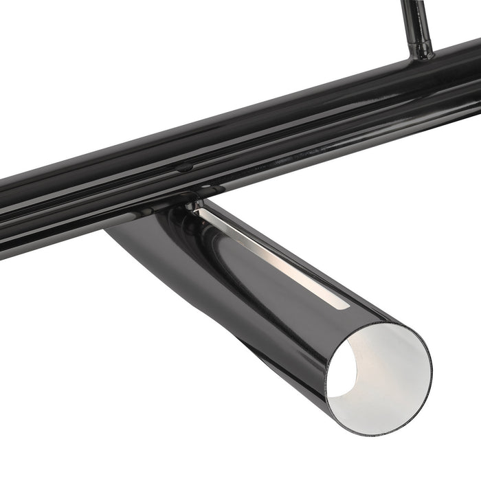 Ten Light Linear Chandelier from the Acra collection in Black Chrome finish