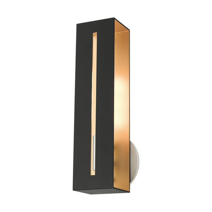 One Light Wall Sconce from the Soma collection in Textured Black with Brushed Nickel finish