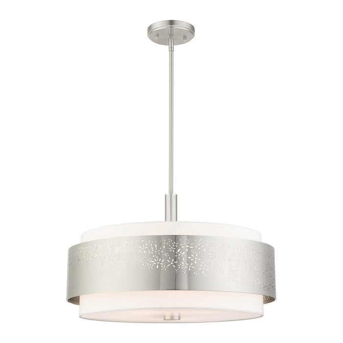 Five Light Chandelier from the Noria collection in Brushed Nickel finish