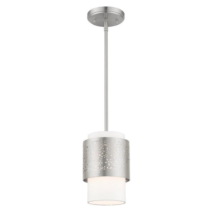 One Light Pendant from the Noria collection in Brushed Nickel finish