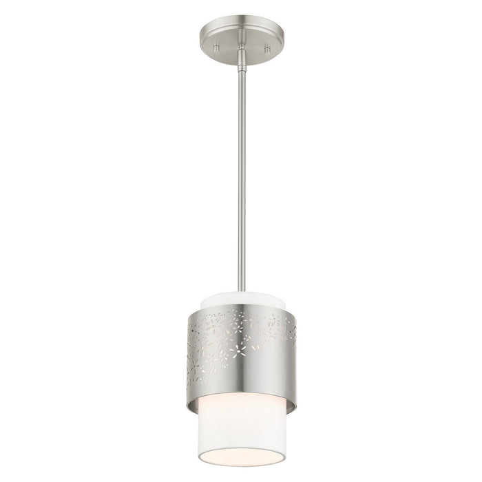 One Light Pendant from the Noria collection in Brushed Nickel finish