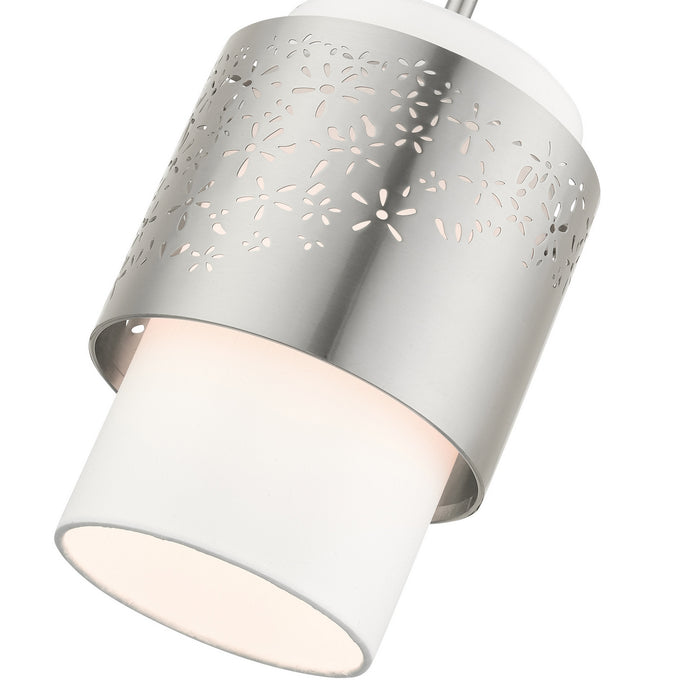 One Light Pendant from the Noria collection in Brushed Nickel finish