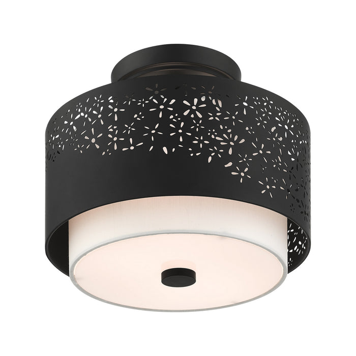 Two Light Semi Flush Mount from the Noria collection in Black finish