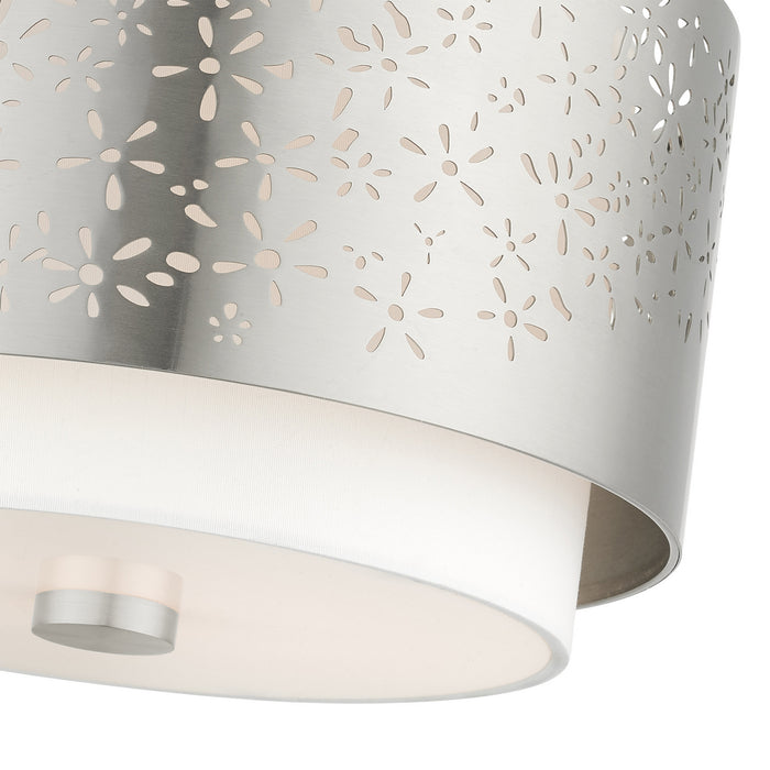 Two Light Semi Flush Mount from the Noria collection in Brushed Nickel finish