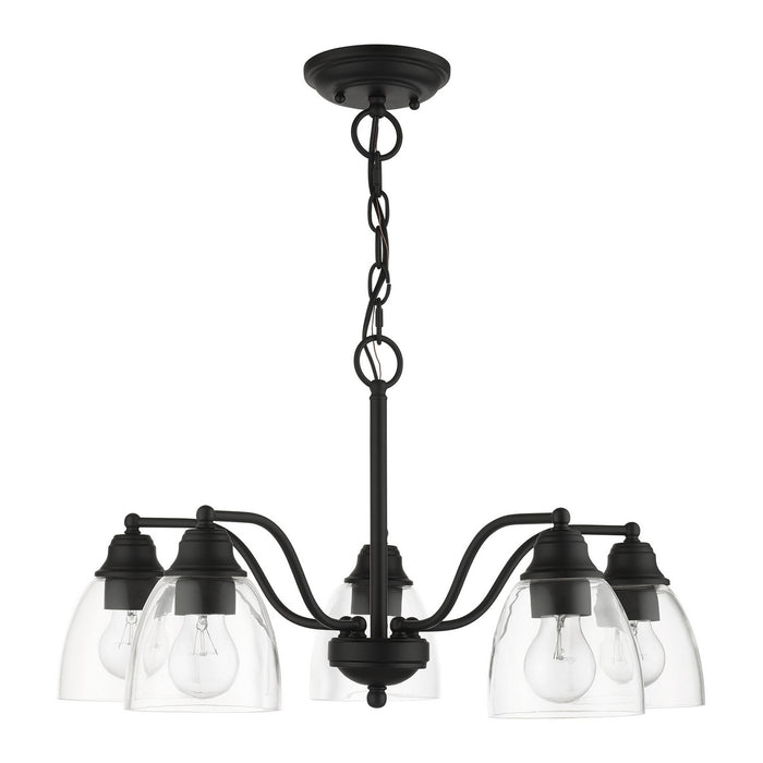 Five Light Chandelier from the Montgomery collection in Black finish