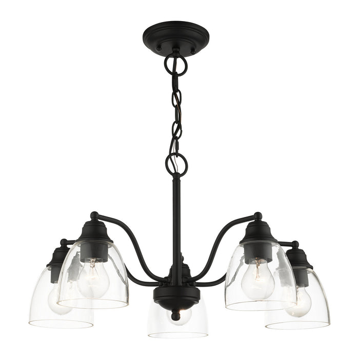 Five Light Chandelier from the Montgomery collection in Black finish