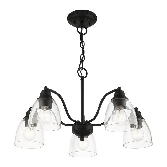 Five Light Chandelier from the Montgomery collection in Black finish