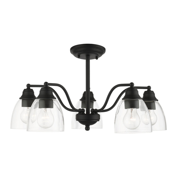 Five Light Chandelier from the Montgomery collection in Black finish