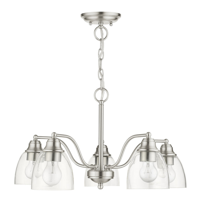 Five Light Chandelier from the Montgomery collection in Brushed Nickel finish