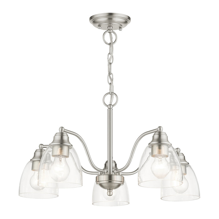 Five Light Chandelier from the Montgomery collection in Brushed Nickel finish