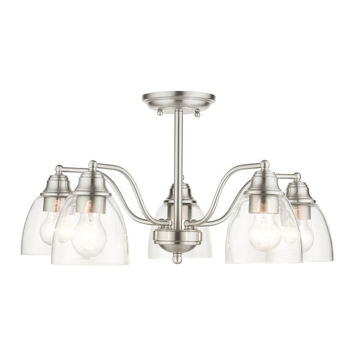 Five Light Chandelier from the Montgomery collection in Brushed Nickel finish