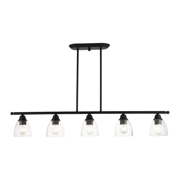 Five Light Linear Chandelier from the Montgomery collection in Black finish