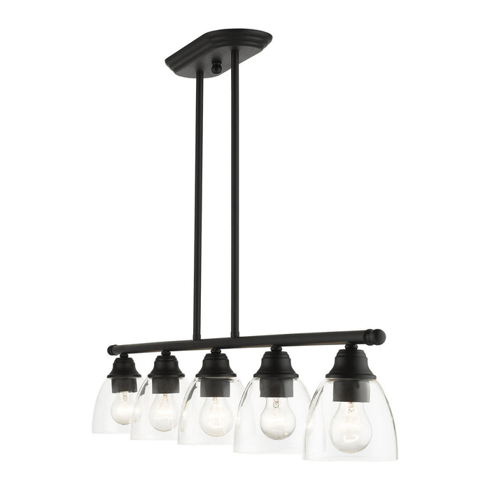 Five Light Linear Chandelier from the Montgomery collection in Black finish