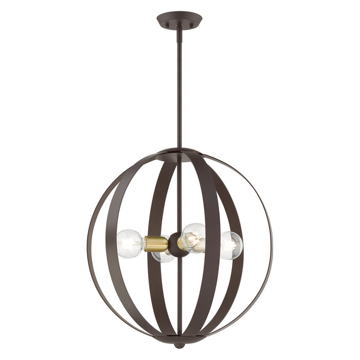 Four Light Chandelier from the Modesto collection in Bronze finish