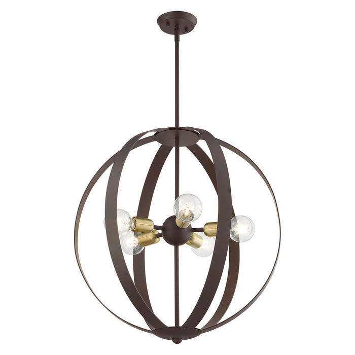Five Light Chandelier from the Modesto collection in Bronze finish