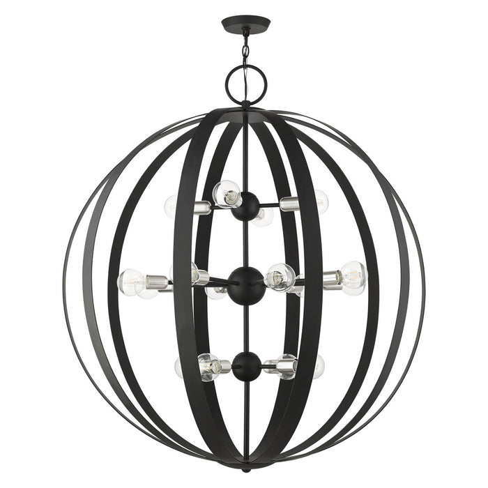 16 Light Foyer Chandelier from the Modesto collection in Black finish