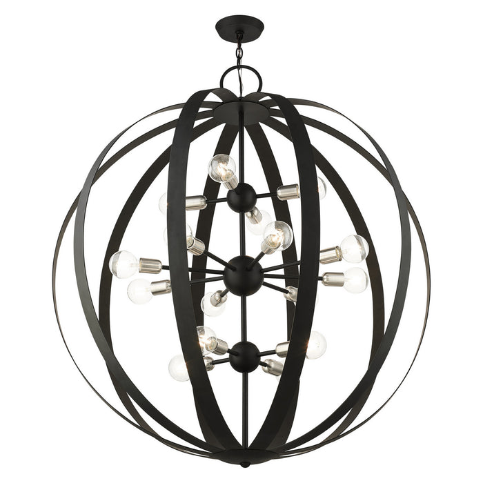 16 Light Foyer Chandelier from the Modesto collection in Black finish