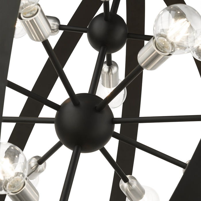 16 Light Foyer Chandelier from the Modesto collection in Black finish