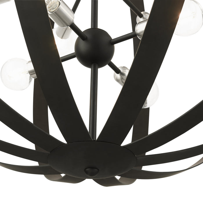 16 Light Foyer Chandelier from the Modesto collection in Black finish