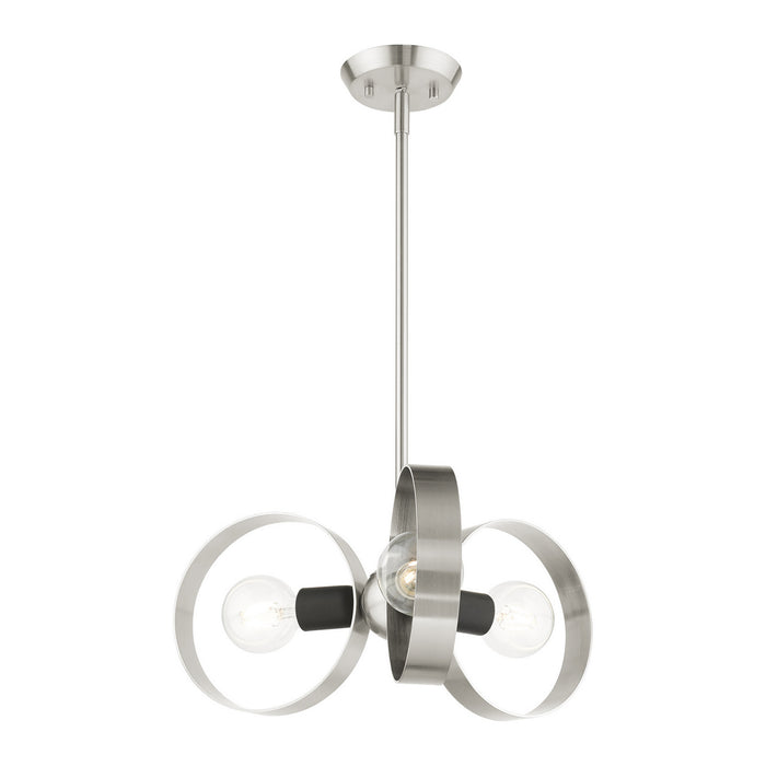 Three Light Chandelier from the Modesto collection in Brushed Nickel finish