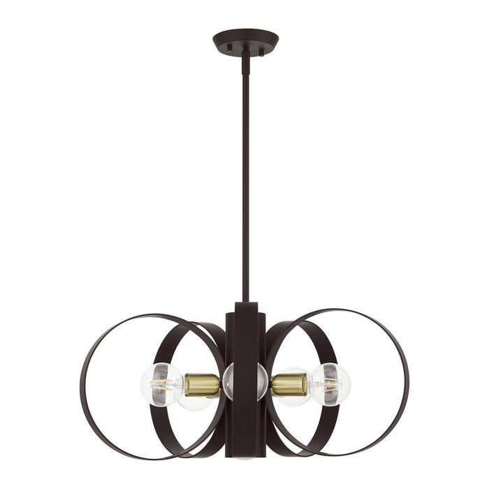 Six Light Chandelier from the Modesto collection in Bronze finish
