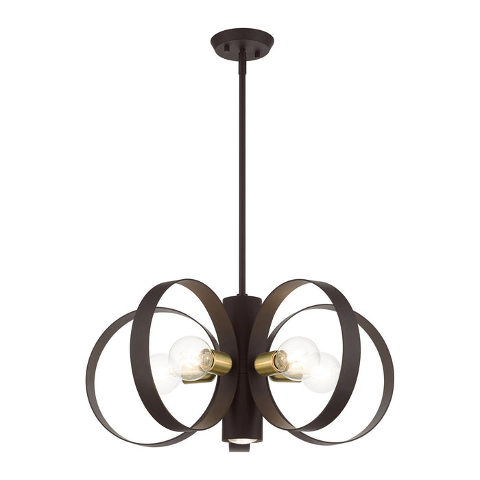 Six Light Chandelier from the Modesto collection in Bronze finish