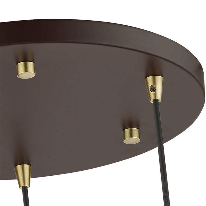 Three Light Pendant from the Geometrix collection in Bronze finish