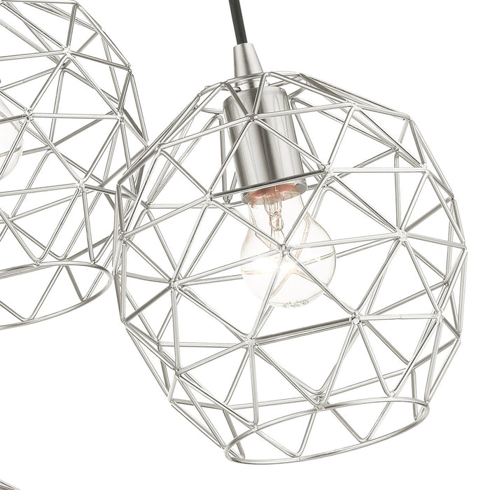 Three Light Pendant from the Geometrix collection in Brushed Nickel finish