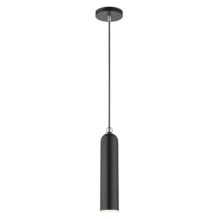 One Light Pendant from the Ardmore collection in Shiny Black finish