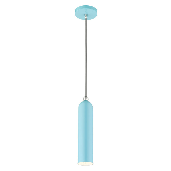 One Light Pendant from the Ardmore collection in Shiny Baby Blue finish