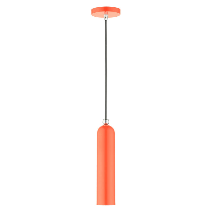 One Light Pendant from the Ardmore collection in Shiny Orange finish