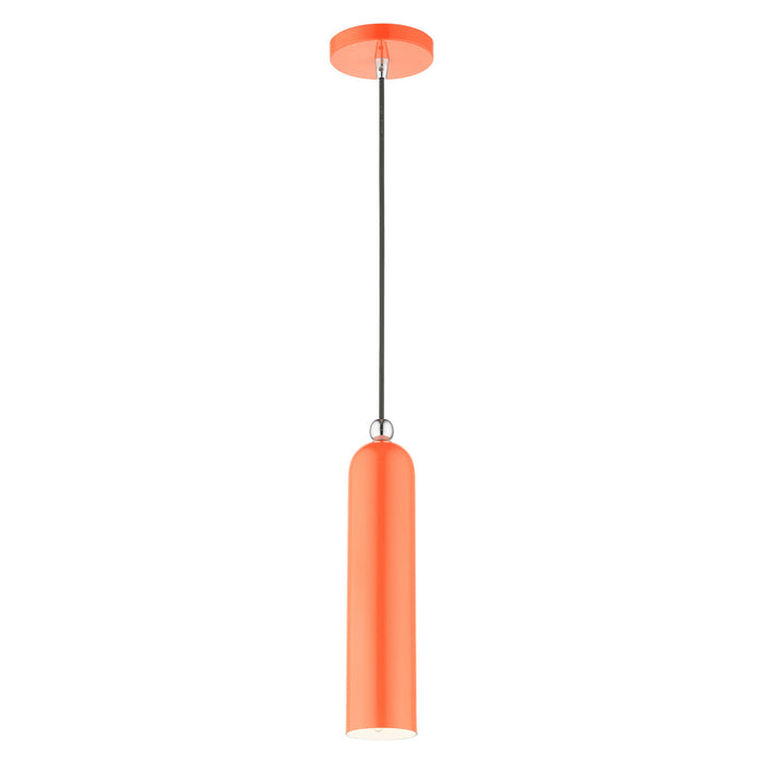 One Light Pendant from the Ardmore collection in Shiny Orange finish