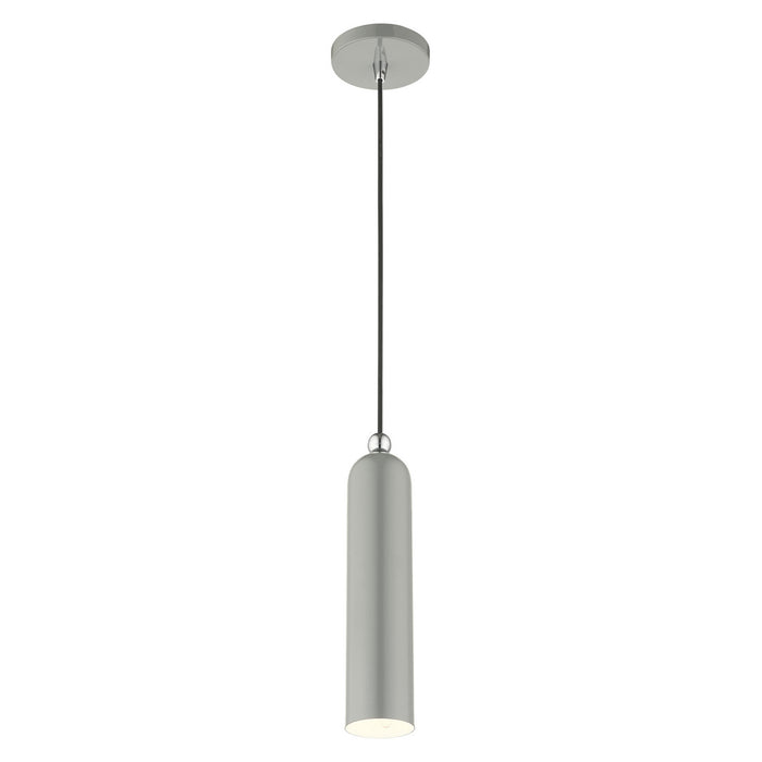 One Light Pendant from the Ardmore collection in Shiny Light Gray finish